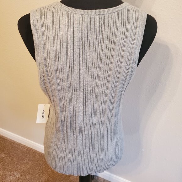 On 34TH Women's Ribbed Trim Sleeveless Crew Neck Tank Top Size 2XXL. - Picture 5 of 12